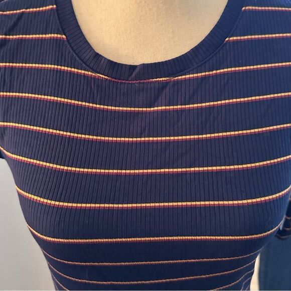 Striped Rib-Knit Fit & Flare Dress- TALL - Picture 10 of 16